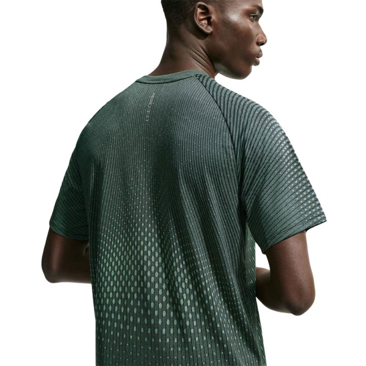 Nike T-shirt Running Af Stride Nero Verde Spark Argento Uomo