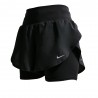 Nike Pantaloncini Running Flow Df Hr 2In1 Nero Argento Donna