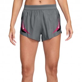 Nike Pantaloncini Running Aeroswift Gx 3" Grigio Rosa Donna