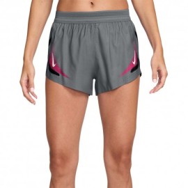 Nike Pantaloncini Running Aeroswift Gx 3" Grigio Rosa Donna