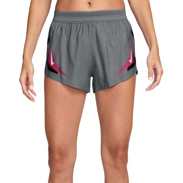 Nike Pantaloncini Running Aeroswift Gx 3" Grigio Rosa Donna