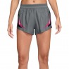 Nike Pantaloncini Running Aeroswift Gx 3" Grigio Rosa Donna
