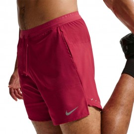 Nike Pantaloncini Running Stride 5" Bf Rosso Argento Uomo