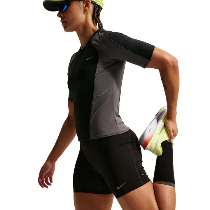 Nike Pantaloncini Running Tight Tempo Nero Argento Donna