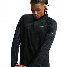 Nike Maglia Runningip Mid Layer Stride Nero Argento Uomo