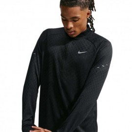 Nike Maglia Runningip Mid Layer Stride Nero Argento Uomo