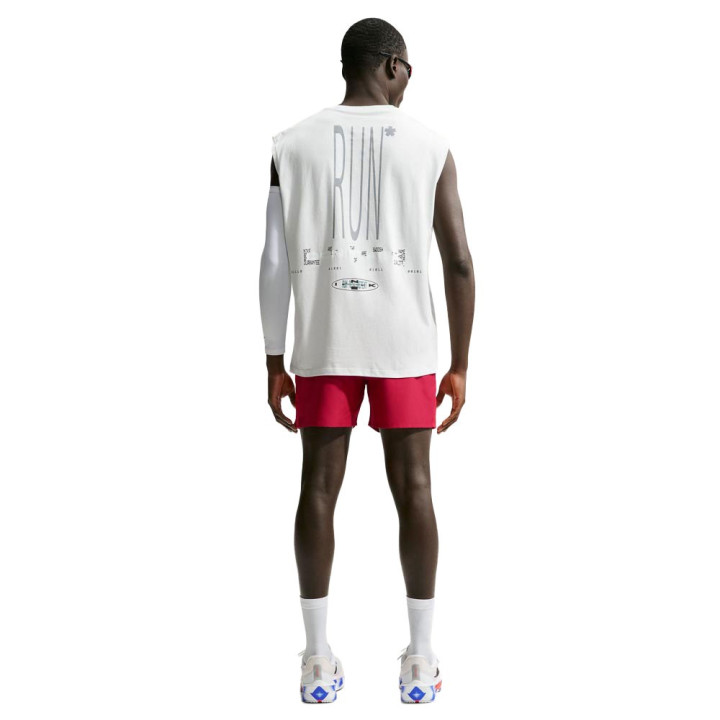 Nike Pantaloncini Running Miler 5" Df Rosso Grigio Uomo