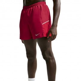 Nike Pantaloncini Running Miler 5" Df Rosso Grigio Uomo