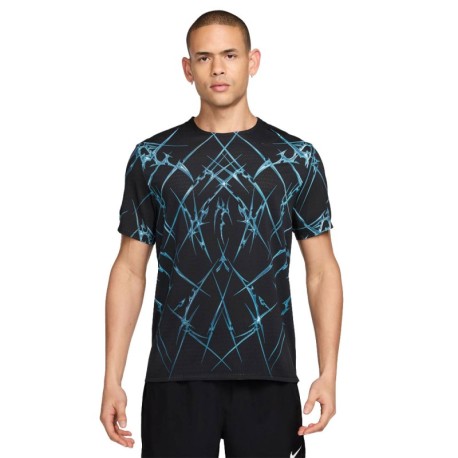 Nike Maglia Running Areo-Fit Adv Aop Nero Bianco Uomo