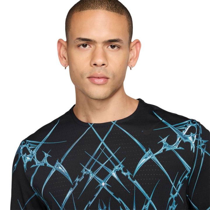 Nike Maglia Running Areo-Fit Adv Aop Nero Bianco Uomo