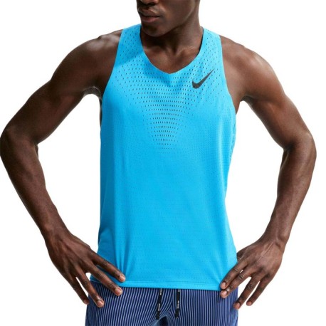 Nike Canotta Aeroswift Adv Lt Current Blue Nero Uomo