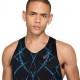 Nike Canotta Areoswift Aop Nero Bianco Uomo