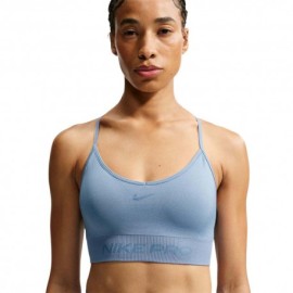 Nike Pro Seamless Reggiseno Sportivo Azzurro Donna