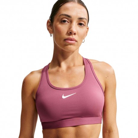 Nike Swoosh Reggiseno Sportivo Medium Support Bordeaux Donna