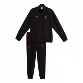 Puma Tuta Calcio Ac Milan Ftbl Ess Woven Nero Rosso Uomo