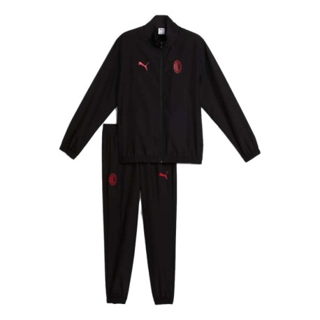 Puma Tuta Calcio Ac Milan Ftbl Ess Woven Nero Rosso Uomo