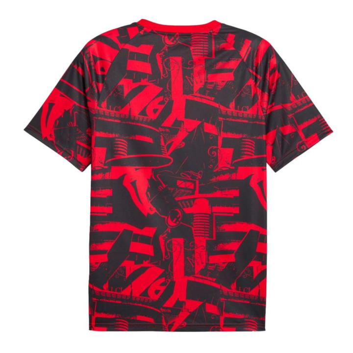Puma Maglia Maniche Corte Ac Milan Warm Up Nero Rosso Uomo