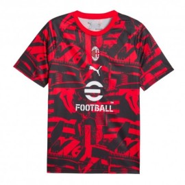 Puma Maglia Maniche Corte Ac Milan Warm Up Nero Rosso Uomo