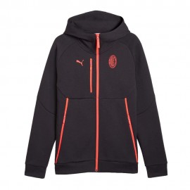 Puma Felpa Calcio Ac Milan Pumatech Fz Antracite Rosso Uomo