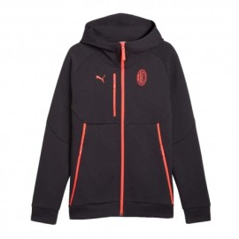 Puma Felpa Calcio Ac Milan Pumatech Fz Antracite Rosso Uomo