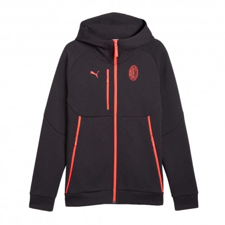 Puma Felpa Calcio Ac Milan Pumatech Fz Antracite Rosso Uomo