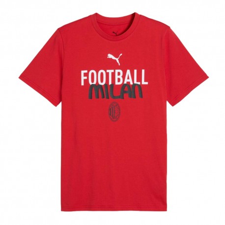 Puma Maglia Maniche Corte Ac Milan Rosso Bianco Uomo