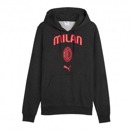 Puma Felpa Calcio Ac Milan Antracite Rosso Uomo
