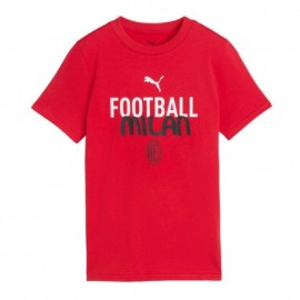 Puma Maglia Maniche Corte Ac Milan Rosso Bianco Bambino