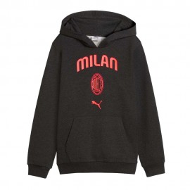 Puma Felpa Calcio Ac Milan Antracite Rosso Bambino