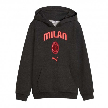 Puma Felpa Calcio Ac Milan Antracite Rosso Bambino