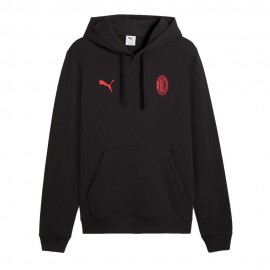 Puma Felpa Calcio Ac Milan Ess Nero Rosso Uomo