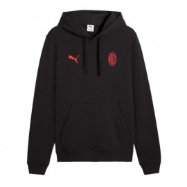 Puma Felpa Calcio Ac Milan Ess Nero Rosso Uomo