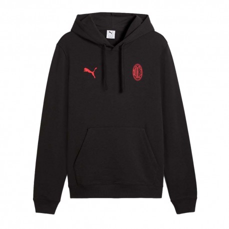 Puma Felpa Calcio Ac Milan Ess Nero Rosso Uomo