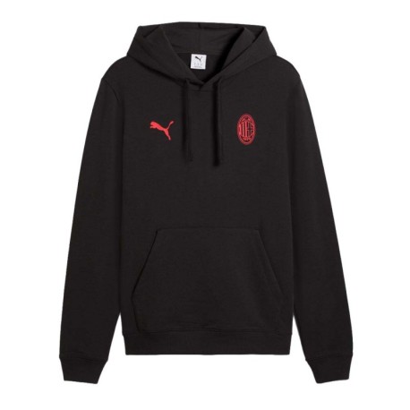 Puma Felpa Calcio Ac Milan Ess Nero Rosso Uomo