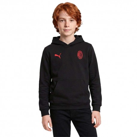 Puma Felpa Calcio Ac Milan Ess Nero7Rosso Bambino