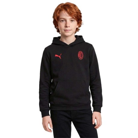 Puma Felpa Calcio Ac Milan Ess Nero7Rosso Bambino