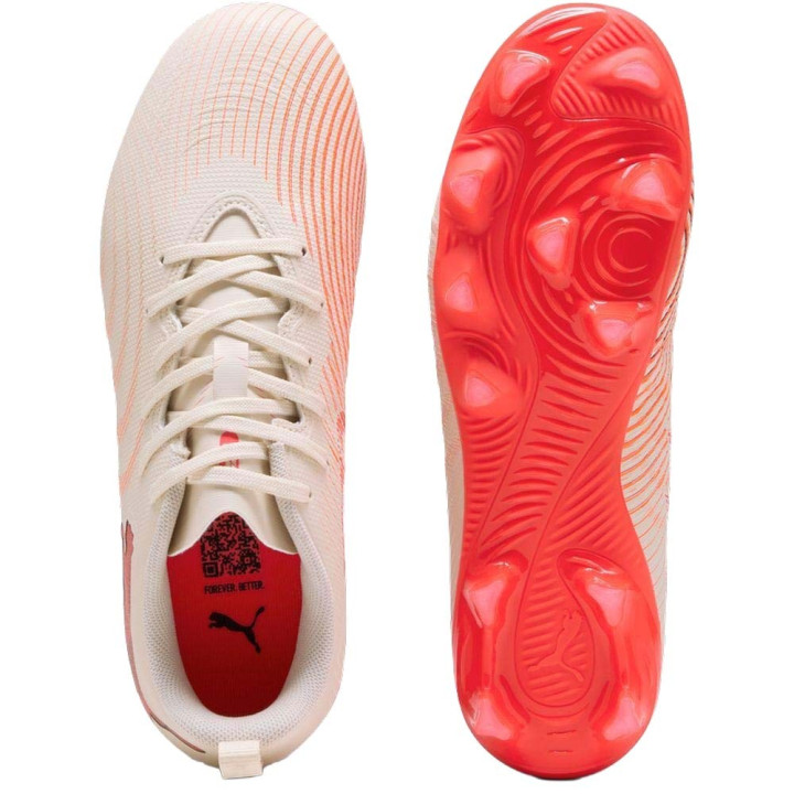 Puma Future 9 Play Fg Ag Bianco Rosso - Scarpe Da Calcio Bambino