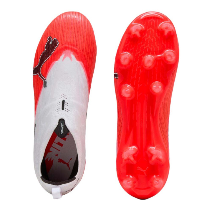 Puma Ultra Nitro 7 Ultimate Ll Fg Ag Bianco Rosso - Scarpe Da Calcio Bambino