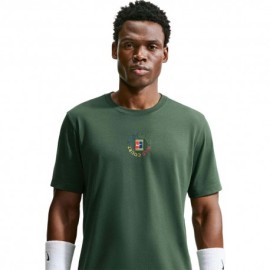 Nike T-Shirt Tennis Dri-Fit Cotton Dark Verde Uomo