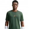 Nike T-Shirt Tennis Dri-Fit Cotton Dark Verde Uomo