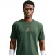 Nike T-Shirt Tennis Dri-Fit Cotton Dark Verde Uomo