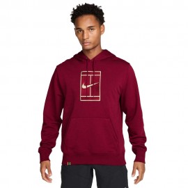 Nike Felpa Tennis Logo Court Team Rosso Pale Ivory Uomo
