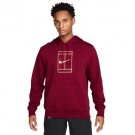 Nike Felpa Tennis Logo Court Team Rosso Pale Ivory Uomo