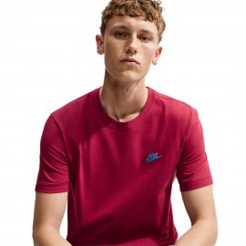 Nike Sportswear Club T-Shirt Logo Piccolo Bordeaux Uomo