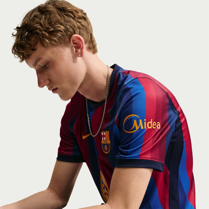 Nike Fc Barcelona Maglia Maniche Corte Home 26 27 Garnet Blu Giallo Uomo