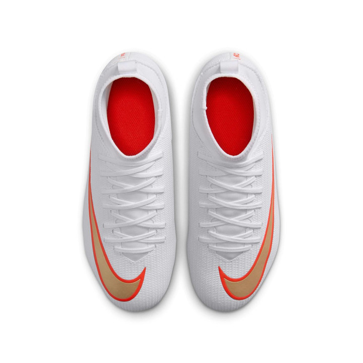 Nike Superfly 11 Club Fg Mg Bianco Rosso Oro - Scarpe Da Calcio Bambino