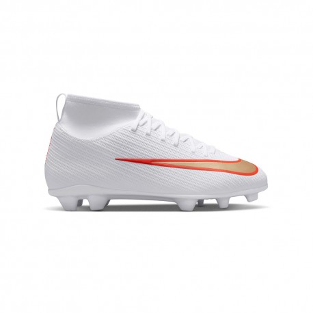 Nike Superfly 11 Club Fg Mg Bianco Rosso Oro - Scarpe Da Calcio Bambino