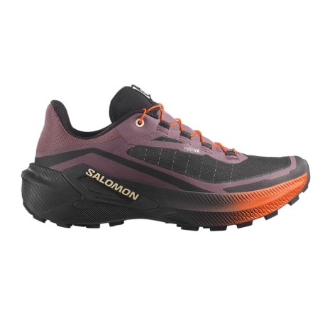 Salomon Genesis 2 Huckleberry Nero Rosso Arancio - Scarpe Trail Running Donna
