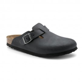 Birkenstock Boston Nero Oiled Lea Nero - Sandali Uomo