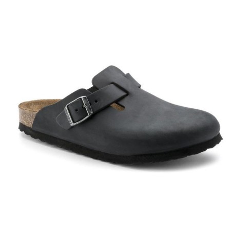Birkenstock Boston Nero Oiled Lea Nero - Sandali Uomo